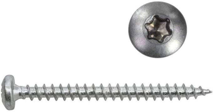 200x RVS Houtschroeven Torx 4x35 mm Panhead Schroefdraad