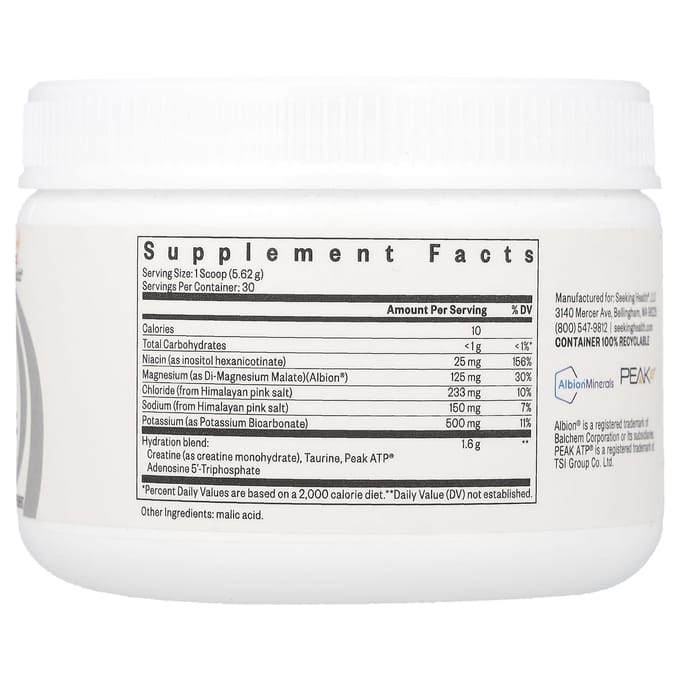 Seeking Health, Électrolytes Optimaux, Non Aromatisé, 5,94 oz (168.6 g)