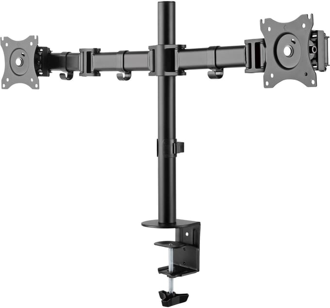 InLine® bureauhouder, voor 2x TFT/LCD/LED tot 68cm (27), max. 2x8 kg