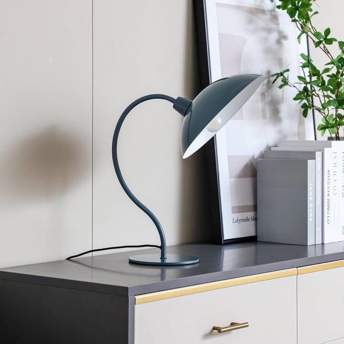 Lucande - Tafellamp - 1licht - Metaal - H: 42.75 cm - E14 - blauw, wit