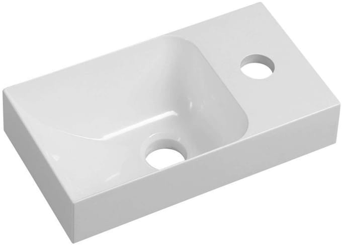 Sapho Small - Fontein Piccolino, 308x170 cm, zonder overloop, kraangat rechts, wit PK305