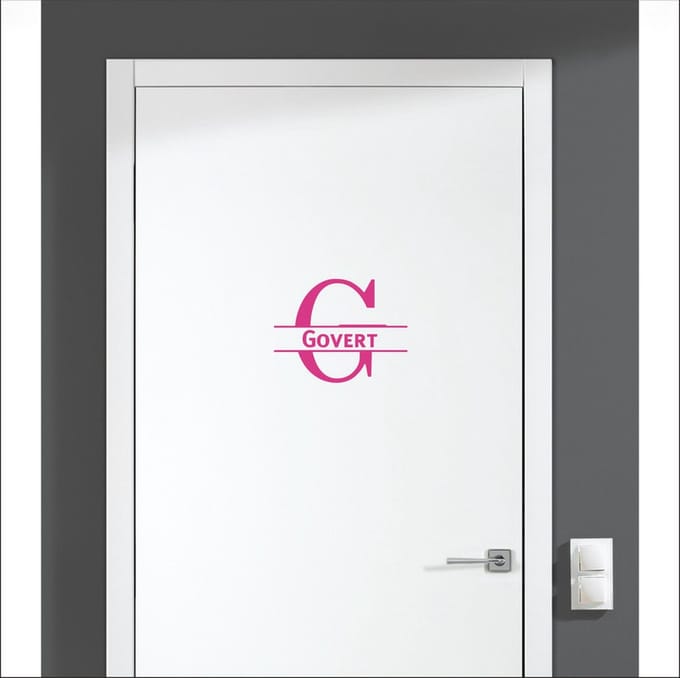 Deursticker Met Naam -  Govert - Roze