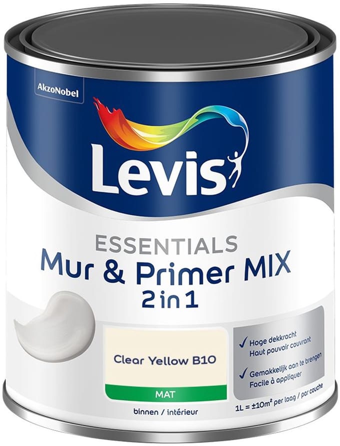 Levis - Essentials Mur & Primer Mix - Clear Yellow B10 - Mengverf - 1 L