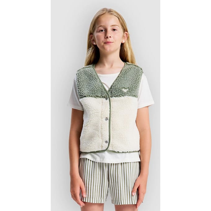 Roxy Iconic Color Block Kids Fleece Jas groen