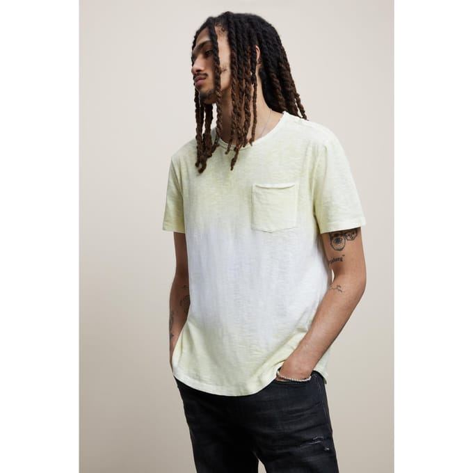 John Varvatos Cooper Ss Sunbleach Wash Lime Light Taglia: XS | Magliette basic Outlet | Uomo | Verde