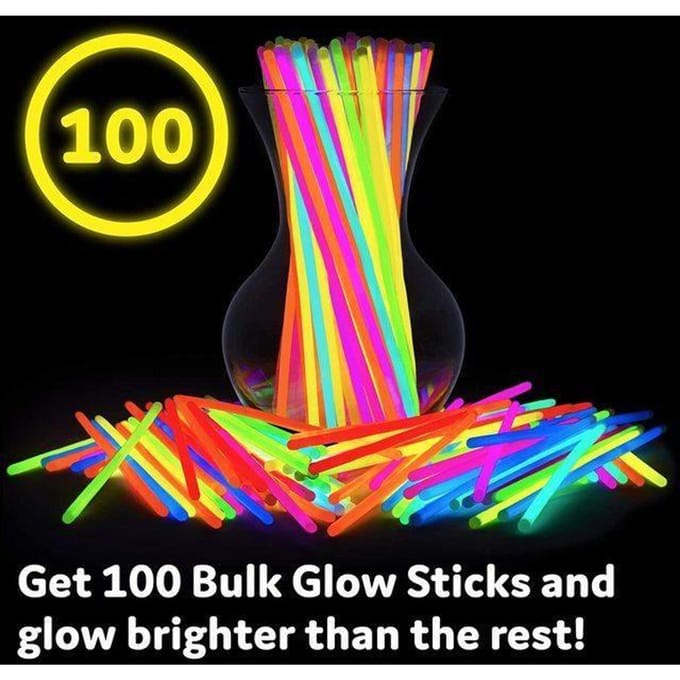 Pak van 100 meerkleurige glowsticks voor feesten met connectoren - YWEI schoon