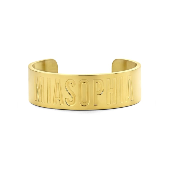 MIASOPHIA 4-MS22005 Stalen Bangle Open - 20mm Breed - Tekst - 58x45mm - Staal - Goudkleurig