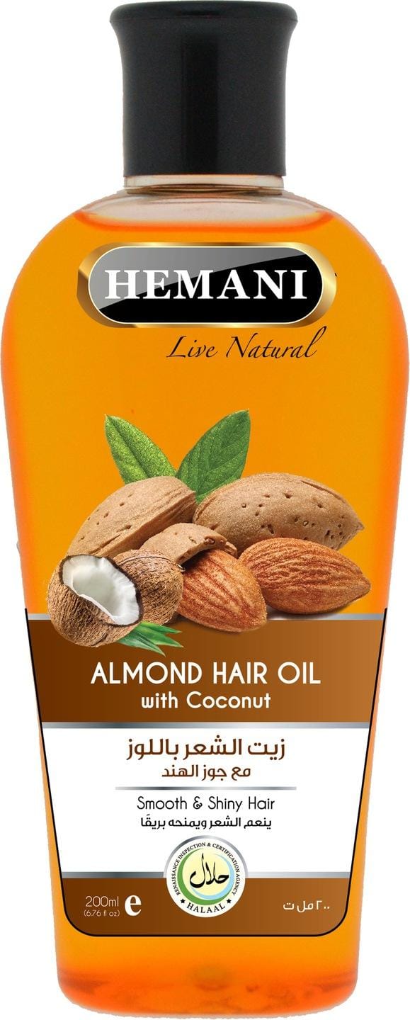 Hemani amandel haarolie - amandelolie voor het haar, 200 ml