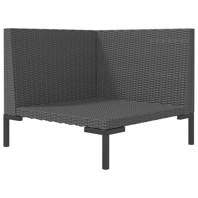 vidaXL - Tuinbank - met - kussens - halfrond - poly - rattan