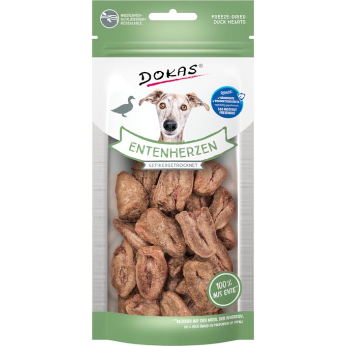 22g Dokas Eend Hartjes Gevriesdroogde Eend Hondensnacks
