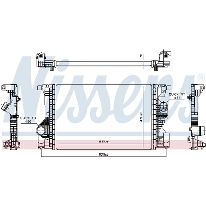 Lage-temperatuurRadiator, laadluchtRadiator NISSENS 961559