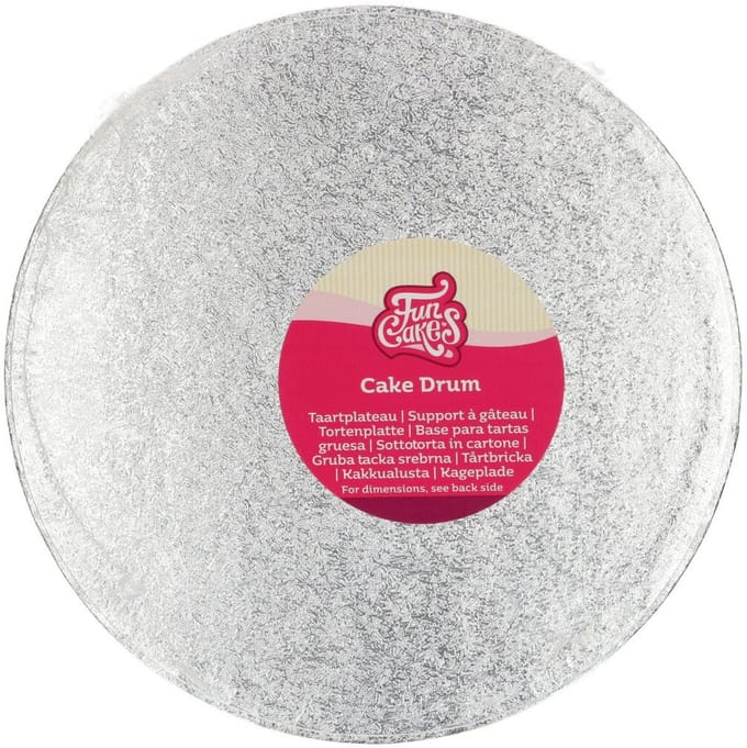 FunCakes Cake Drum Rond - Zilver - Ø25 cm / 12 mm - Taartonderlegger - Taartkarton