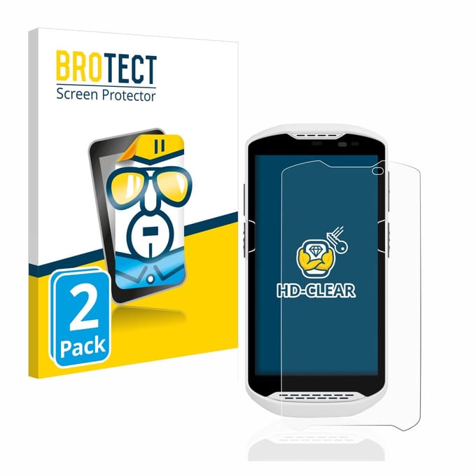 BROTECT - Screenprotector voor Zebra TC57 - Folie Beschermfolie transparant 2 Stuks
