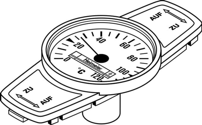 IMI Hydronic Engineering HEIMEIER Thermometer voor Globo H voor montage achteraf bij DN 40, 50, rood, 0600-06.380