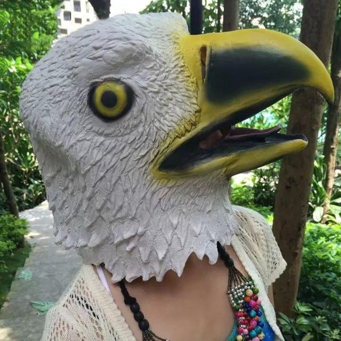Masque en latex d'aigle blanc One size fits all adults blanc