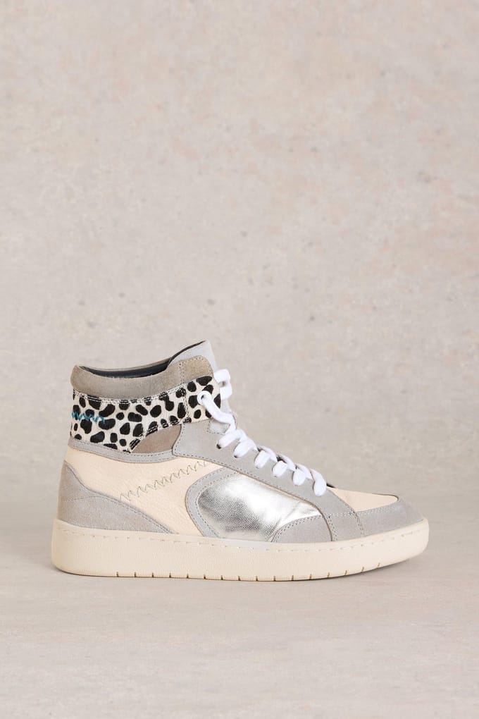 White Stuff Heidi Hi-top Trainer Natural Multi Taglia: 8 | Sneakers Outlet | Donna