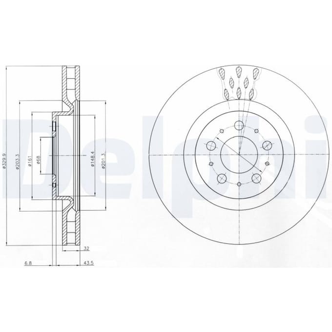 Remschijf DELPHI BG4305C