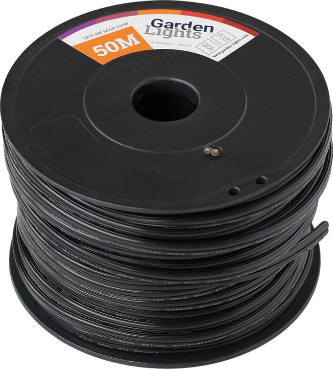 Garden Lights: Hoofdkabel Flex 50 Meter - Zwart
