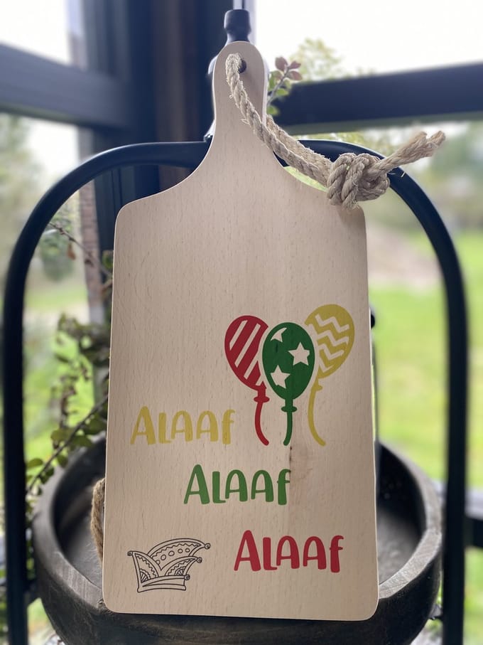 Serveerplankje carnaval - 35 cm - alaaf - steek - prins carnaval