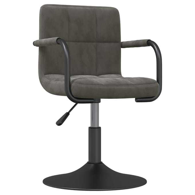 vidaXL - Eetkamerstoelen - draaibaar - 2 - st - fluweel - donkergrijs