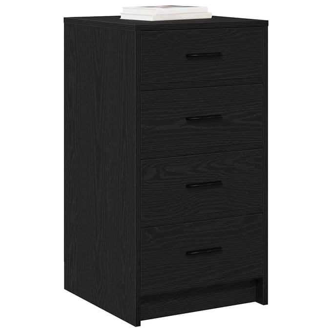 vidaXL - Dressoir - Zwart - eiken - 40 - x - 41 - x - 75 - cm - Bewerkt - hout