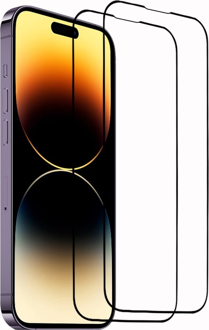 2x iPhone 14 Pro Screenprotector - gehard beschermglas screen protector glas iPhone 14 Pro - full cover - Arara
