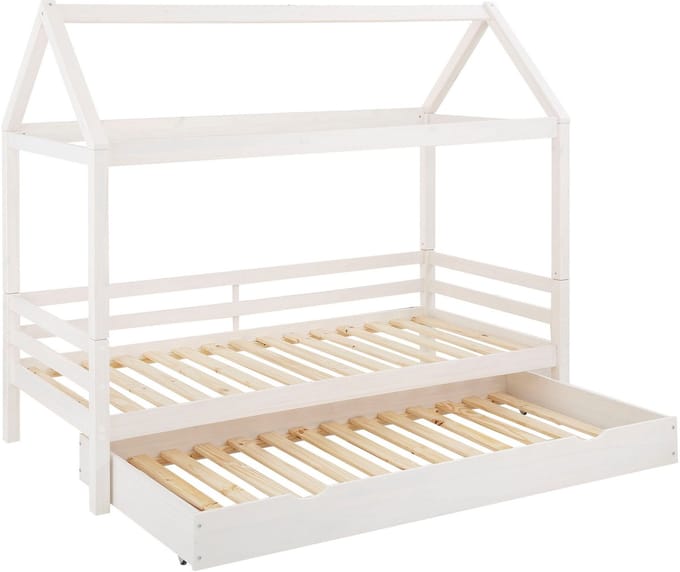 Alpi2-Daybed 90x200 cm White with Canopy in Pine