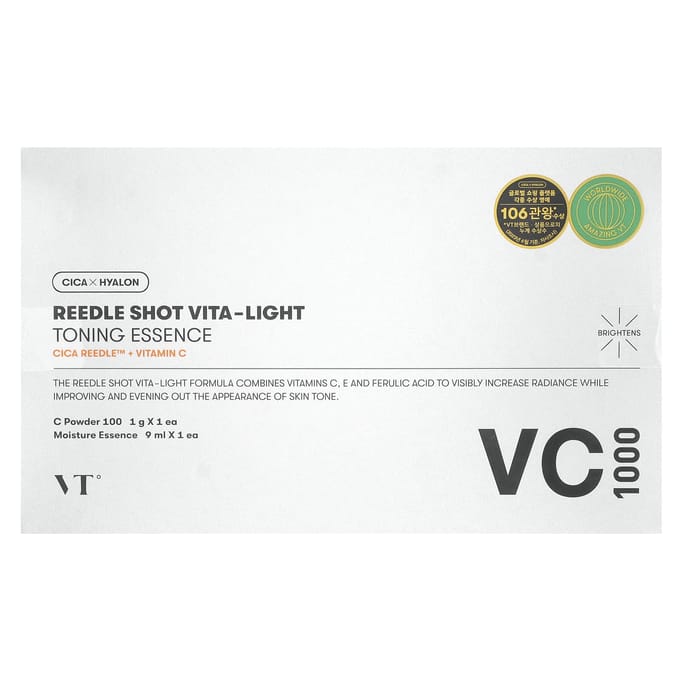 VT Cosmetics, Reedle shot Vita- Light, toning essence, 2-piece kit white