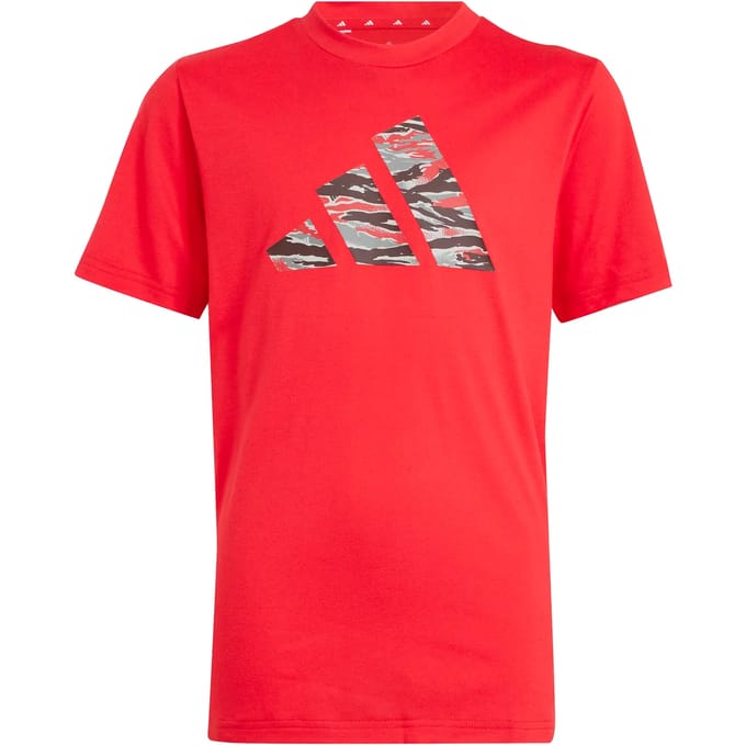 Adidas Training Essentials Camo Print T-shirt Met Korte Mouwen Rood 11-12 Years Kinderen