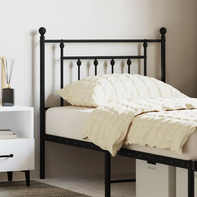 vidaXL - Vervangend - hoofdbord - 80 - cm - metaal - zwart