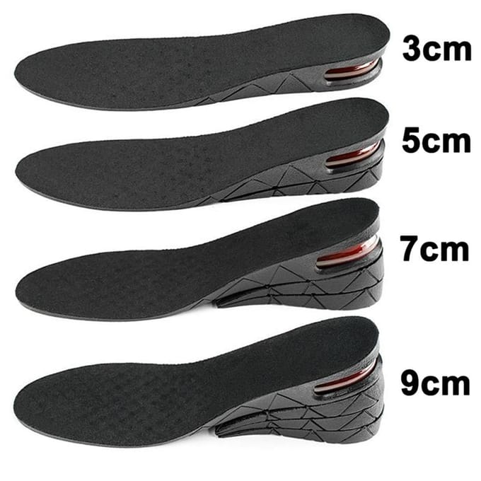 Semelles Augmentant la Taille Coussin d'Air Semelles Élévatrices pour Chaussures Kits d'Élévation Inserts Pour Hommes Femmes Semelles Plus Hautes 3-9 cm Hauteur Variable 3CM noir
