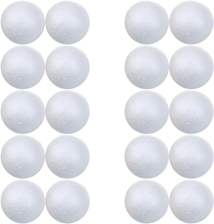 Schuimballen Set - Piepschuim Bollen - Modellering Ambachten - Perfect Rond - 7 cm Doorsnede - Wit