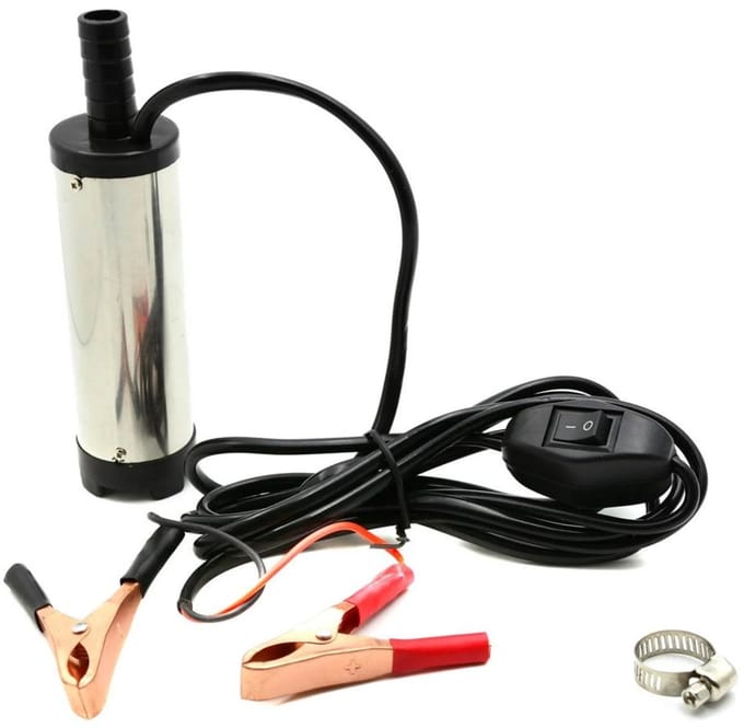 GEKO Compacte dompelpomp - 12V - Voor diesel, water en olie - 37 mm diameter - Inclusief 3 m kabel