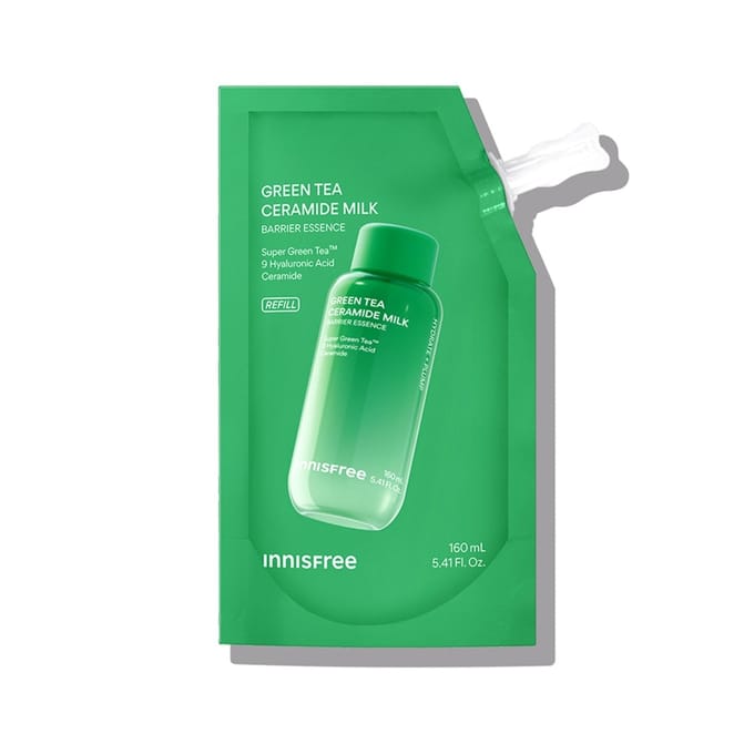 [INNISFREE] Green Tea Ceramide Milk Barrier Essence 160ml 1pc (160ml) Refill only green