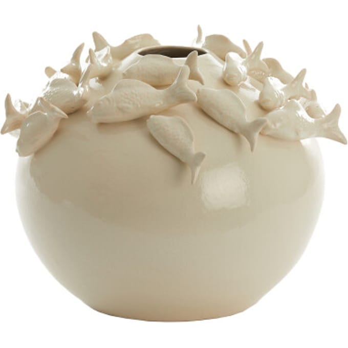 Light & Living - Vaas FISH - Ø41.5x32cm - Wit