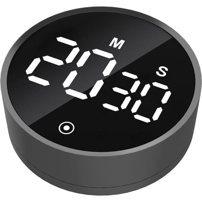 Afteltimer Tijdmeter Magnetische aftelling en optelling Digitale rekenmachine Volume en helderheid zwart