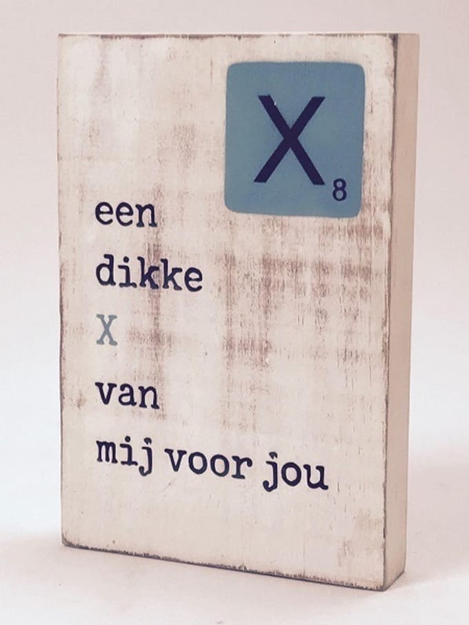 Tekstblok 10x15 2 cm dik X