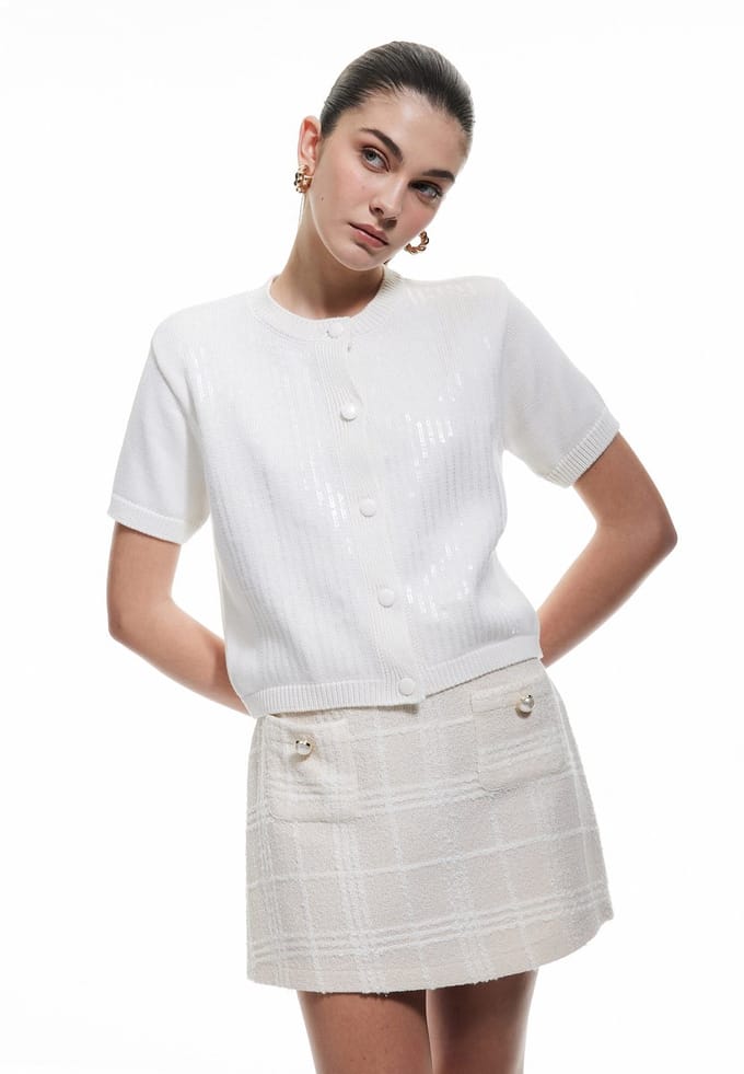 Ronde kraag Boxy Cardigan