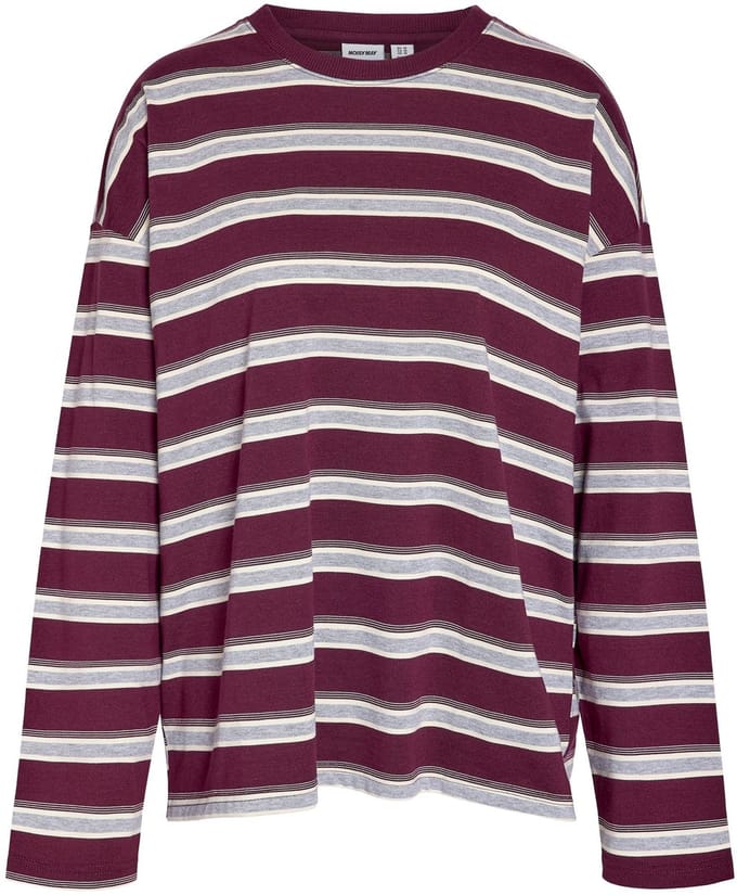 Noisy may Trui Nmember L/s Stripe Sweat Noos 27036484 Fig/birch+lgm Dames Maat - M