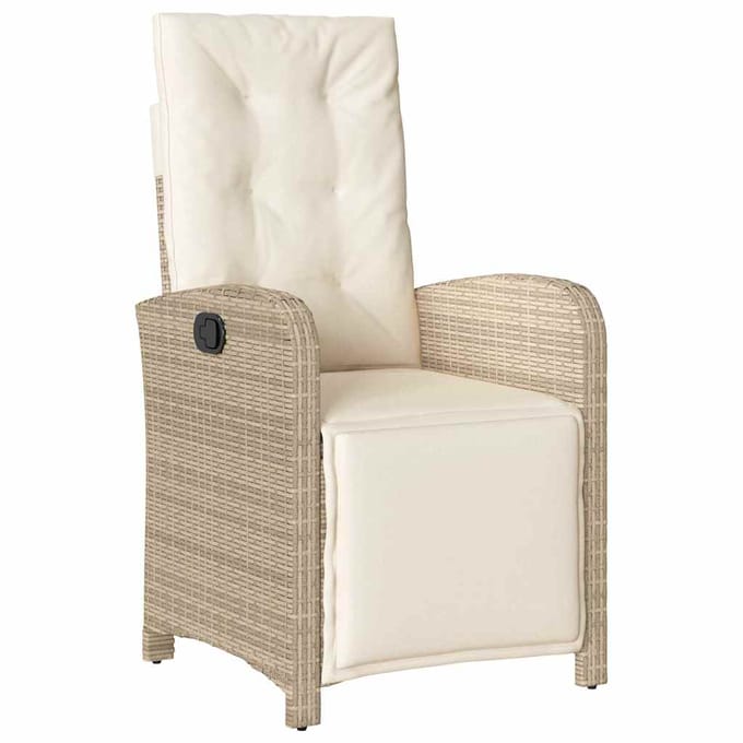 vidaXL - 7-delige - Tuinset - met - kussens - poly - rattan - beige