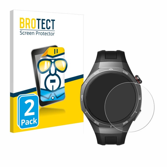 BROTECT - Screenprotector voor Huawei Watch GT 5 Pro (46 mm) - Folie Beschermfolie transparant 2 Stuks