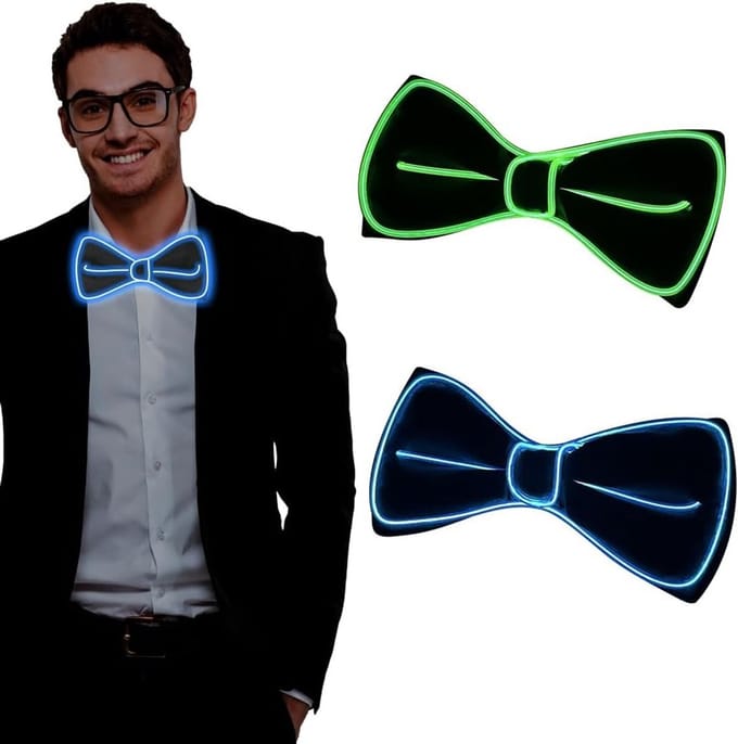Verstelbare LED Strik met 3 Flitsmodi voor Neon Feestoutfit, Carnavals- en Halloweenkleding - 2 Stuks