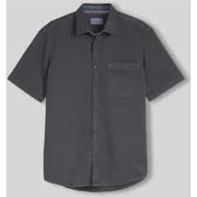 Tom Tailor - Regular fit overhemd met korte mouwen en wafelstructuur - Maat M - Tarmac Grey