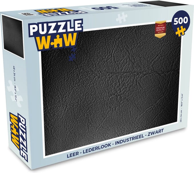 Puzzel Leer - Lederlook - Industrieel - Zwart - Legpuzzel - Puzzel 500 stukjes