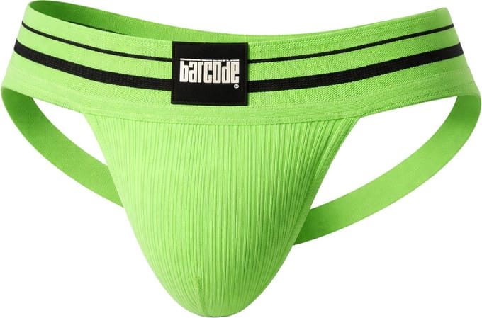 Barcode Berlin Andreus Jockstrap Green-Black - MAAT M - Heren Ondergoed - Jockstrap voor Man - Mannen Jock