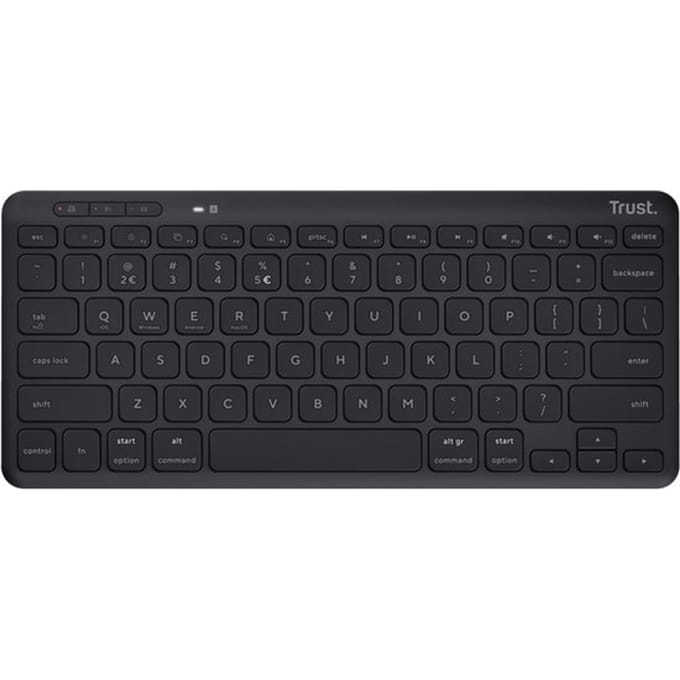 Trust Lyra - Draadloos Toetsenbord - Multi connect - Oplaadbaar - Azerty BE - Zwart