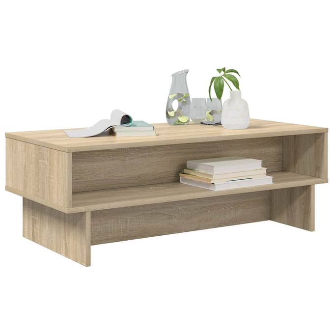vidaXL - Salontafel - Sonoma - Eik - 100 - x - 46 - x - 35 - cm - Bewerkt - hout