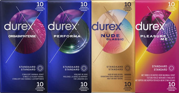 Durex - 40 Condooms - Orgasm Intense - Performa - Nude - Pleasure me - Voordeelverpakking