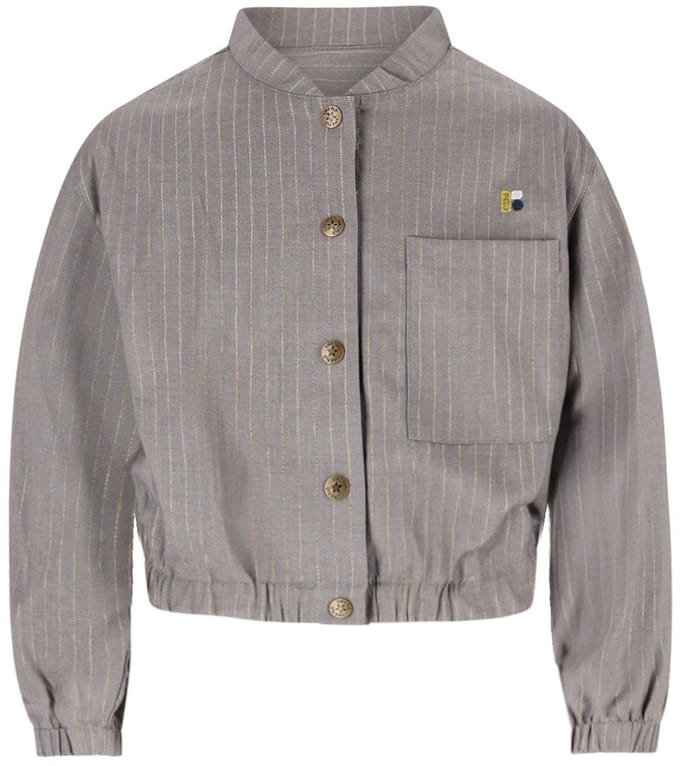 Like Flo winter blouse meisjes teens - grijs - Chilly - drukknoop - pinstripe