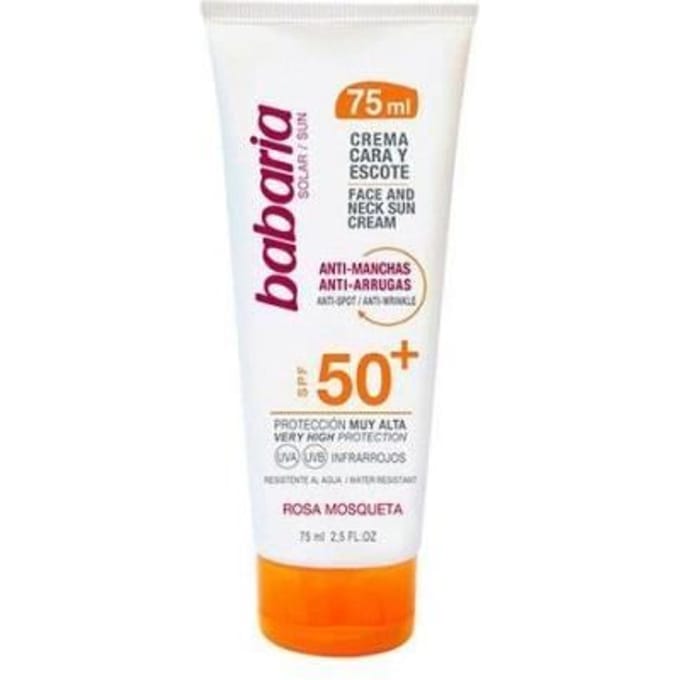 Fluide Solaire - Babaria - Anti-Tâches Cara & Escote - SPF 50+ - 75 ml - Unisexe